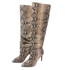 Vince Camuto Kashiana Snakeskin Knee High Boots Size 9.5 Natural Warm Roccia